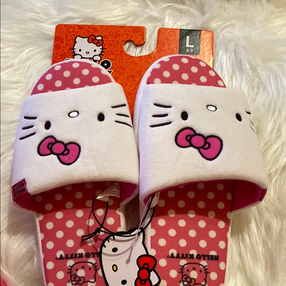 Hello Kitty Pink and White Slippers